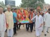 दिल्ली से विसर्जन के लिए अयोध्या पहुंची माता की प्रतिमा