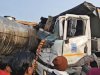 दो सड़क दुर्घटना में ट्रेलर चालक केबिन में बुरी तरह फंसकर गंभीर रूप से घायल हुए