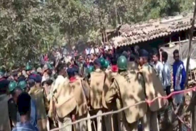 गणेश बस्ती हटाए जाने को लेकर तनाव 
