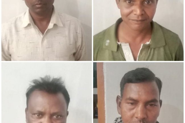चार जुआरी को चेतावनी देकर छोडा़ पुलिस ने