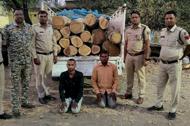 गैरकानूनी तरीके से परिवहन की जा रही सागौन की लकड़ी जब्त 