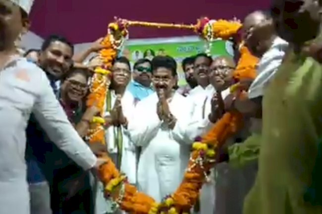 श्रम मंत्री का राजगांगपुर में भव्य स्वागत 