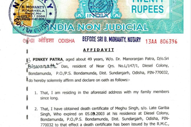 Affidavit by Pinkey Patra