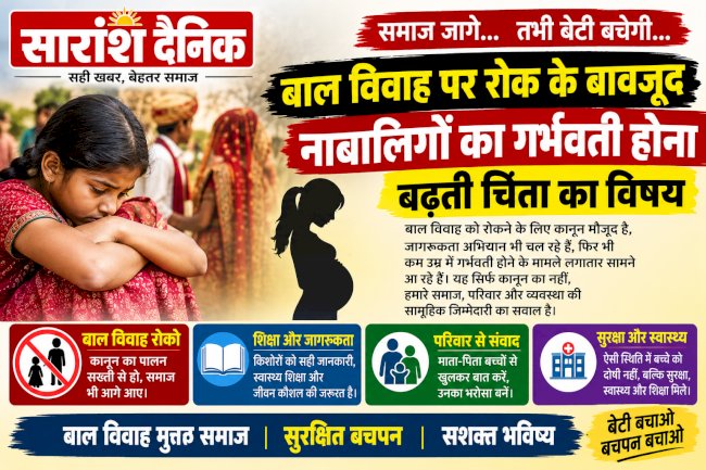 नबालिगो के गर्भधारण के बढ़ते मामले चिंता का बिषय 