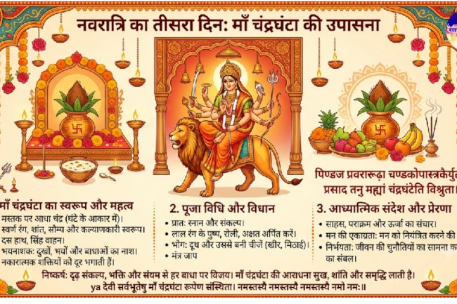 नवरात्रि का तीसरा दिन: माँ चंद्रघंटा की उपासना