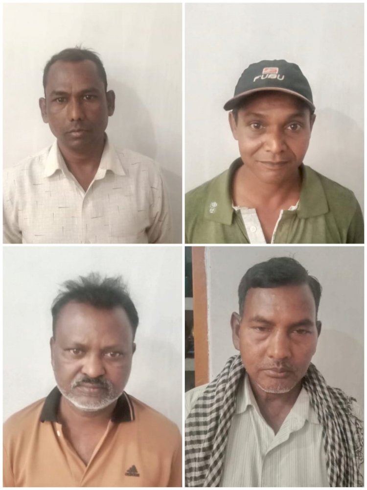 चार जुआरी को चेतावनी देकर छोडा़ पुलिस ने