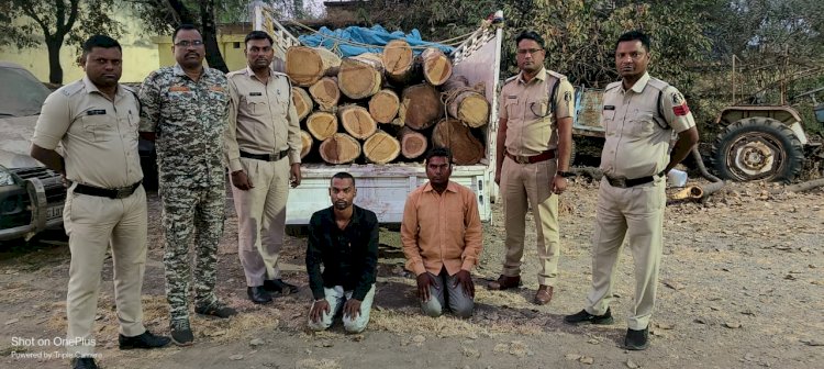 गैरकानूनी तरीके से परिवहन की जा रही सागौन की लकड़ी जब्त 