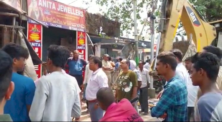 तालचेर शहरांचल में दुकान तोड़ो अभियान