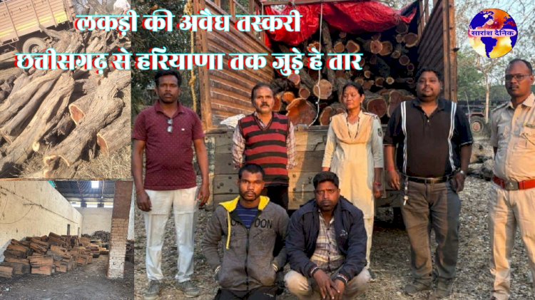 वन विभाग रायगढ़ ने अवैध तस्करी का किया भंडाफोड़ भारी मात्रा में खैर लकड़ी बरामद