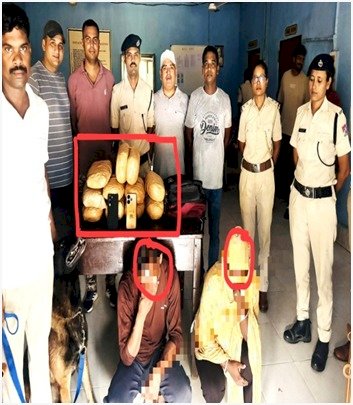 साढे़ पांच लाख के गांजा के साथ दो तस्कर गिरफ्तार